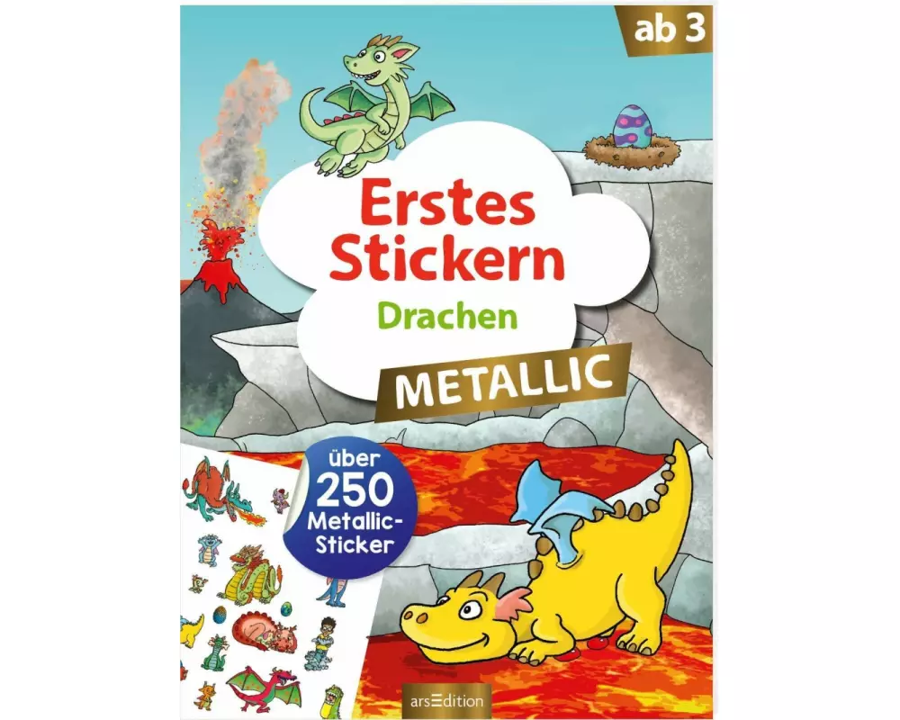 Erstes Stickern Metallic – Drachen