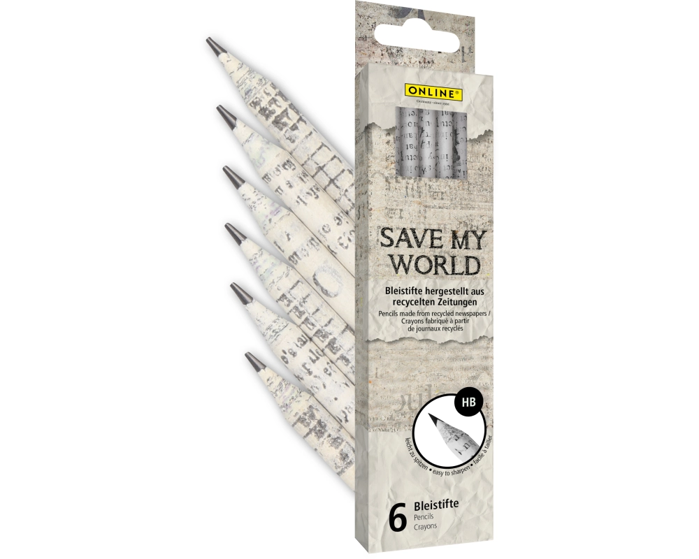ONLINE Bleistift Save My World HB 7919 6 Stück