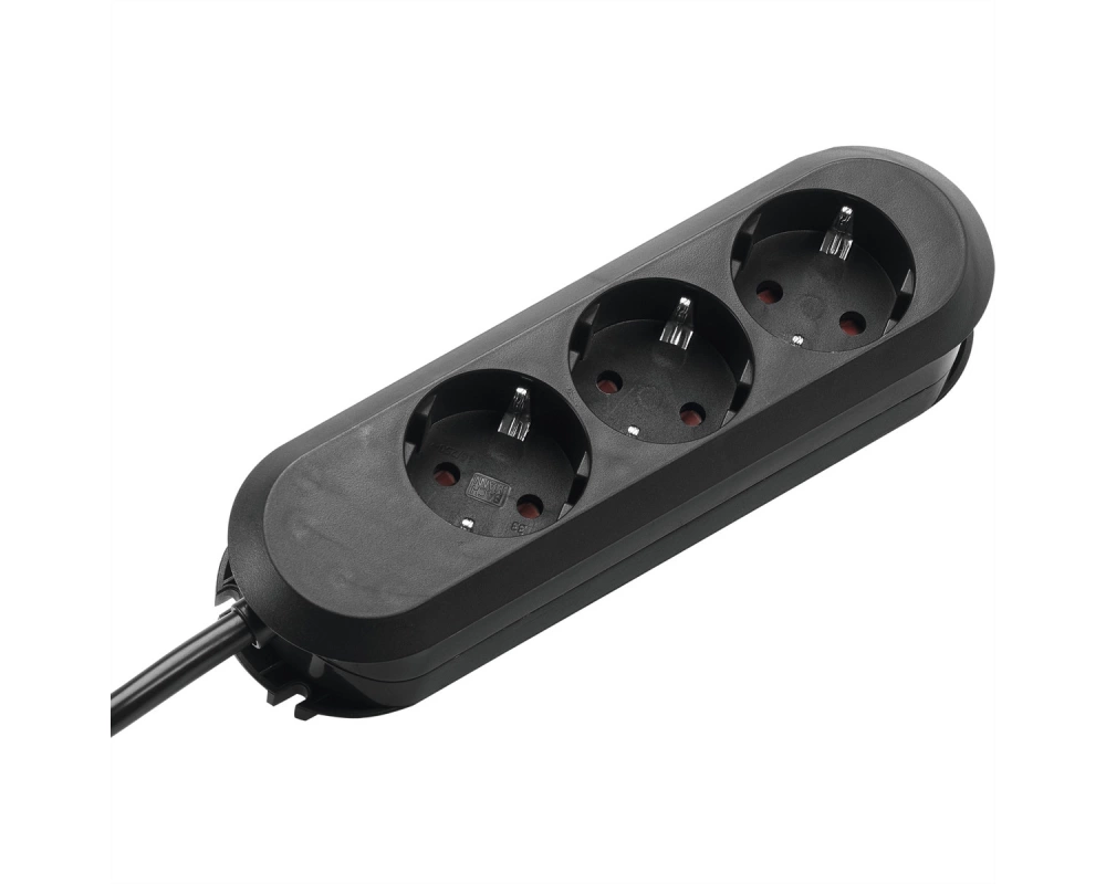 BACHMANN SMART Steckdosenleiste 3x Schutzkontakt, geschraubt, schwarz, 3 m
