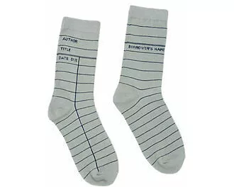Library Card (Light Gray) Socks - Small
