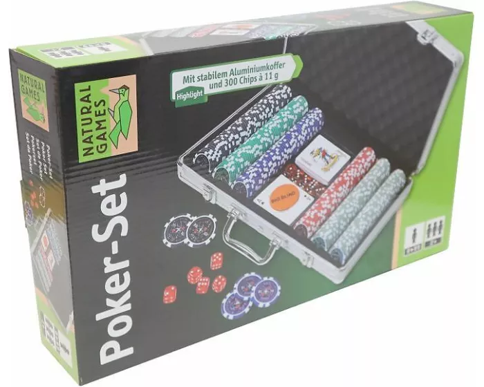 Poker-Set im Aluminiumkoffer, 300 Chips