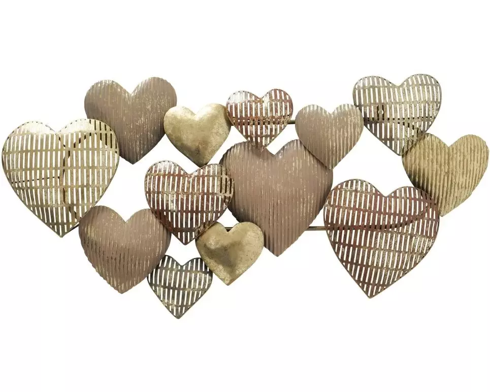 Boltze Wanddekoration Herzilo 90 x 45 cm, Eisen