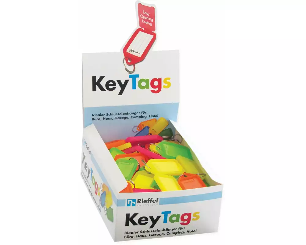 Robert Rieffel Schlüsselanhänger KeyTag 100 Schilder, Neon assortiert