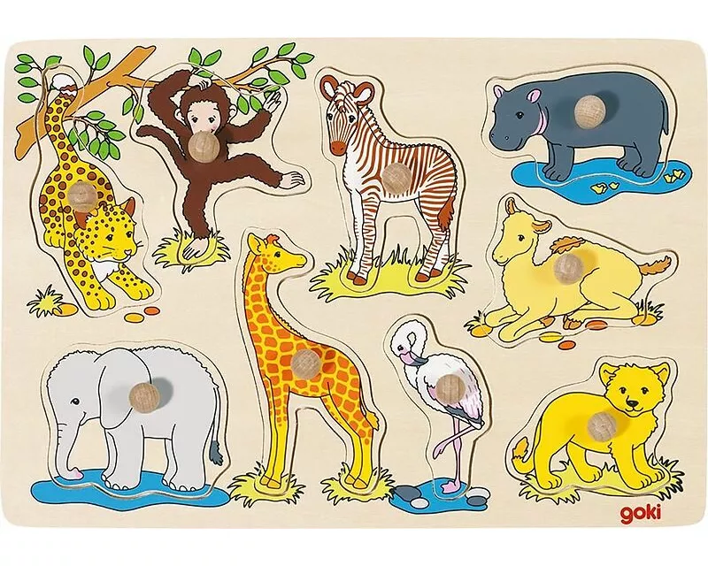 Steckpuzzle Afrikanische Tierkinder