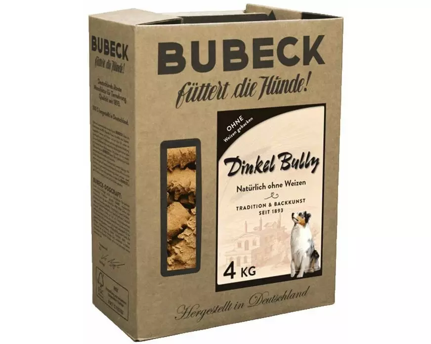 Bubeck Hundekuchen Dinkel Bully Biskuit weizenfrei, 4 kg