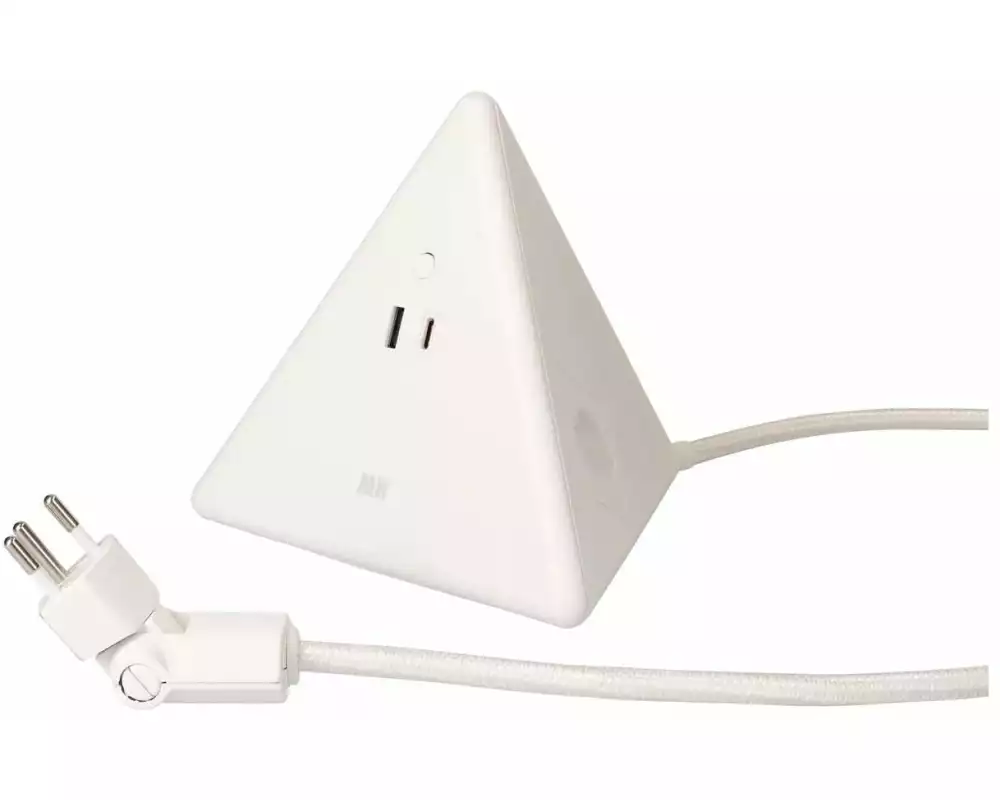 Max Hauri Steckdosenleiste Pyramide, Weiss 2x T13, USB A+C 18W