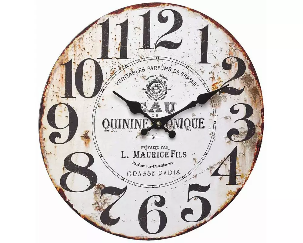 TFA Dostmann Wanduhr Vintage Quinine Ø 33.7 cm, Beige/Braun