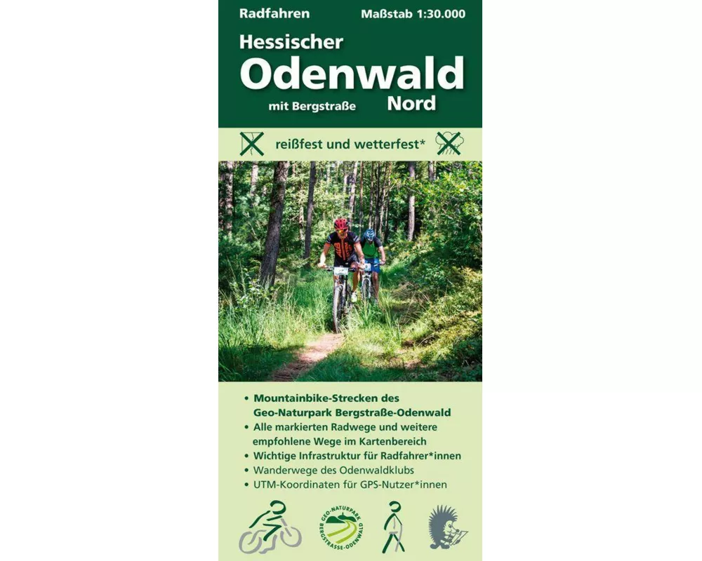 Radfahren, Hessischer Odenwald Nord mit Bergstraße 1:30000