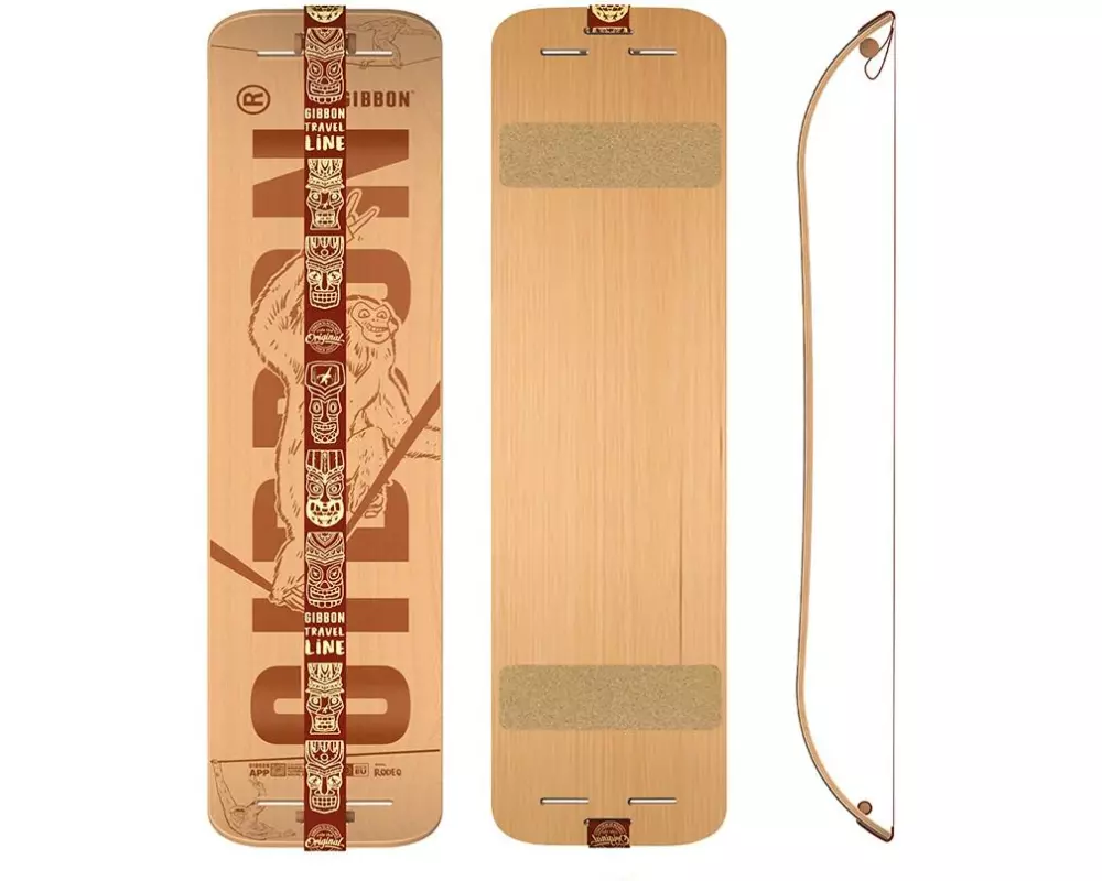 GIBBON Gibbon Slackboard Set Roots Rocker Trave l Set Buche Braun