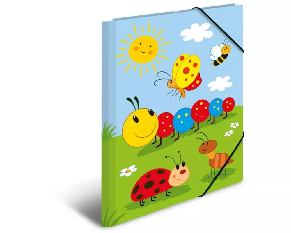 HERMA Gummibandmappe Frida u. Friends A4, Blau/Hellgrün/Mehrfarbig