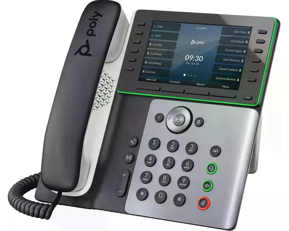 Poly Tischtelefon Edge E550 Grau/Schwarz/Weiss