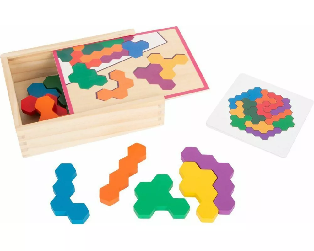 Lernspiel Holzpuzzle Hexagon