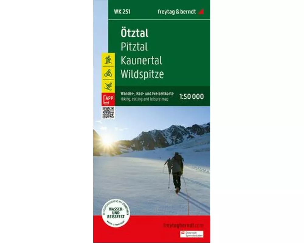 freytag & berndt Wanderkarte WK 251 Ötztal, Pitztal - Kaunertal - Wildspitze 1:50.000