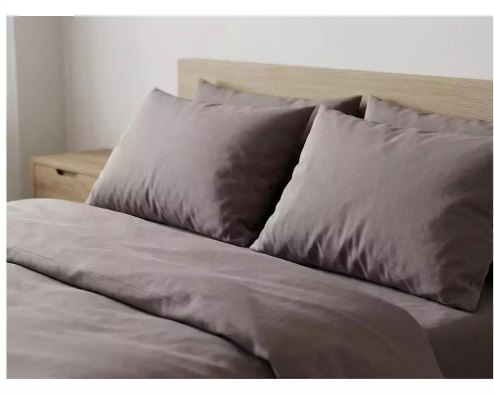 COCON Kopfkissenbezug Renforcé 65 x 100 cm, Taupe, 2 Stück