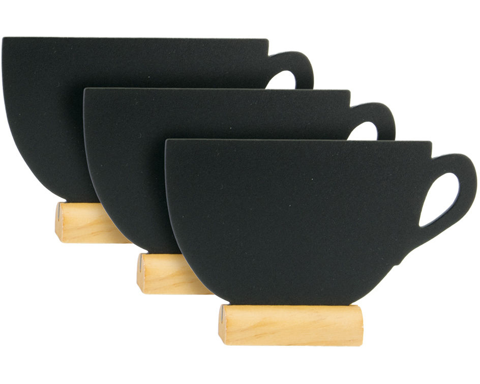 SECURIT Tischkreidetafel CUP-3 FBT-CUP-3 schwarz, 3 Stück 9x13.5x2cm