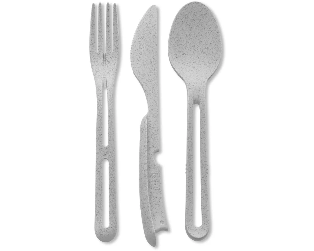 Koziol Besteck-Set to go Klikk 3-teilig, Grau