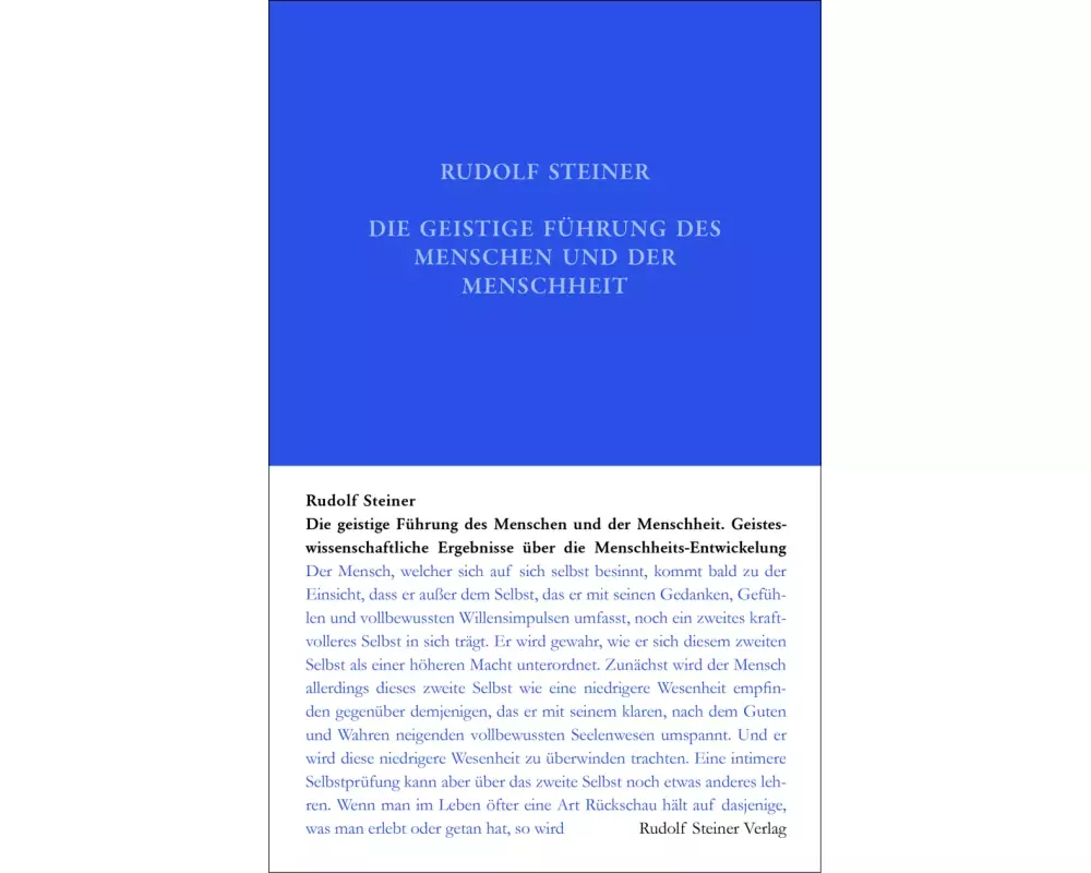 Die geistige Führung des Menschen und der Menschheit