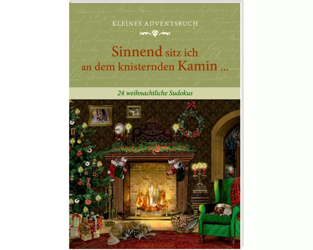 Adventskalenderbuch mit Türchen - Sinnend sitz ich an dem knisternden Kamin