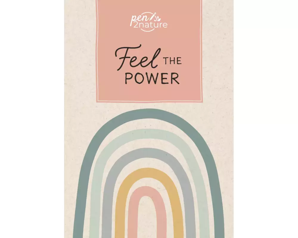 Feel The Power • Nachhaltiges Notizbuch in A5 mit Hardcover und Regenbogen-Motiv