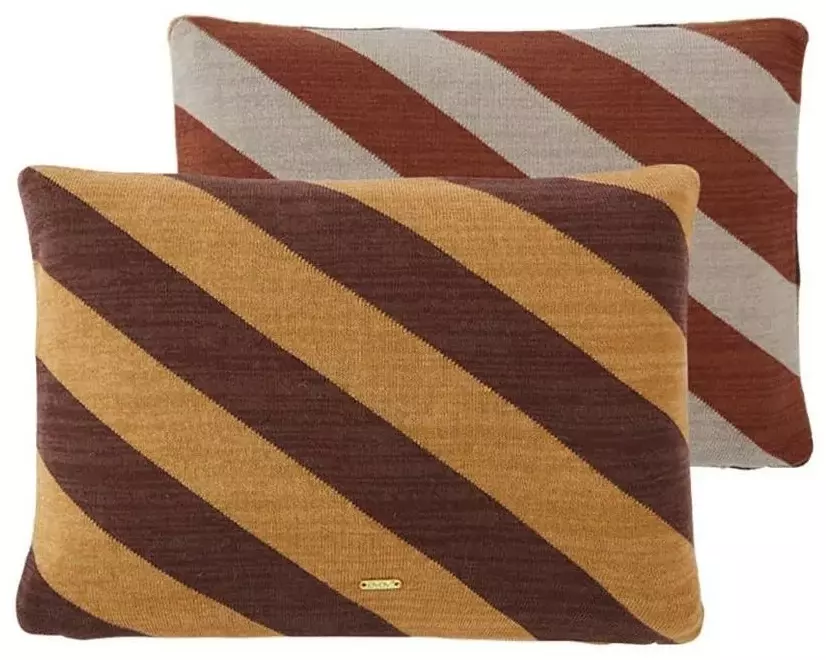 OYOY Kissen Takara 35 cm x 50 cm, Caramel/Braun/Rotbraun