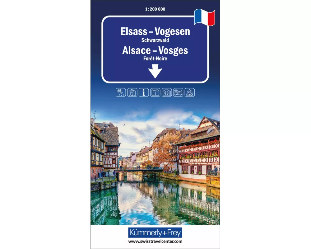 Kümmerly+Frey Regional-Strassenkarte Elsass, Vogesen 1:200.000