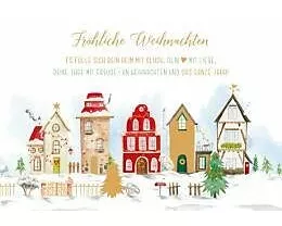 Doppelkarte. Green Karma X-MAS - Winterliches Städtchen