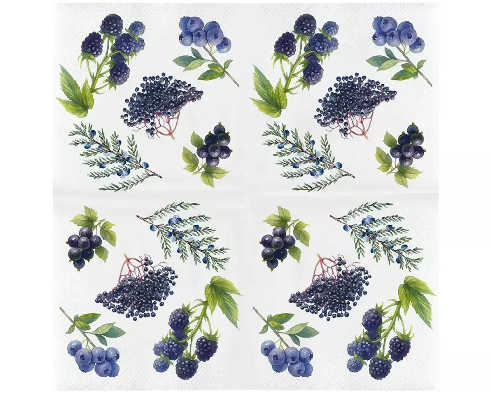 Esschert Design Papierserviett. Beeren 33 cm x 33 cm