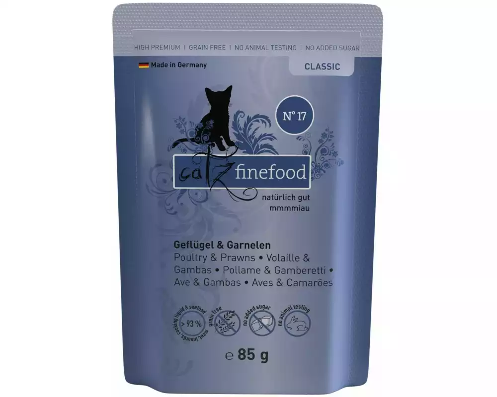 catz finefood Nassfutter No.17 Geflügel & Garnele, 16 x 85 g