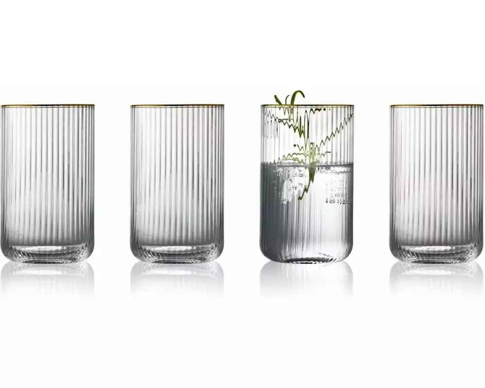 Lyngby Trinkglas Palermo Gold 50 cl, 4 Stück