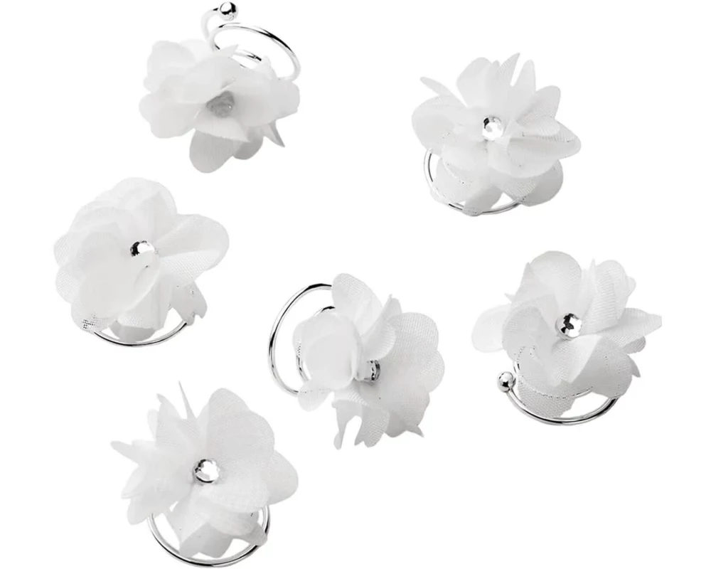 Trisa Accessoires Celebride Curlies Stoffblüten Weiss