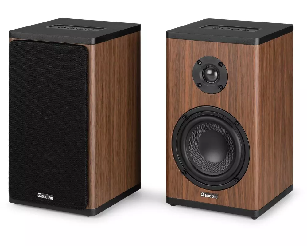Audizio Regallautsprecher Paar BS20-DW 50W, BT, Akku, Holz Braun