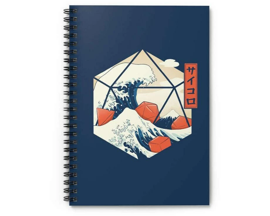 Glass Staff Notizbuch Great wave of Dice Blau