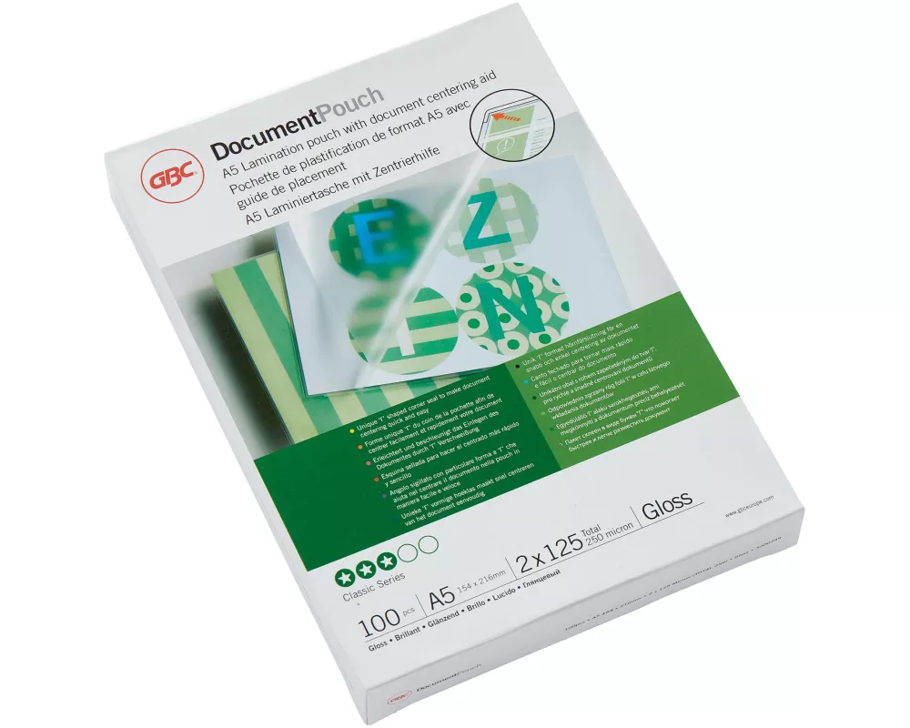 GBC Laminierfolie Premium A5, 125 µm, glänzend,100 Stück