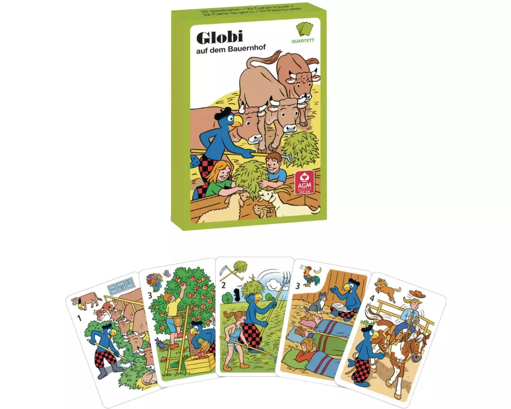 AGM Kinderspiel Quartett Globi auf dem Bauernhof