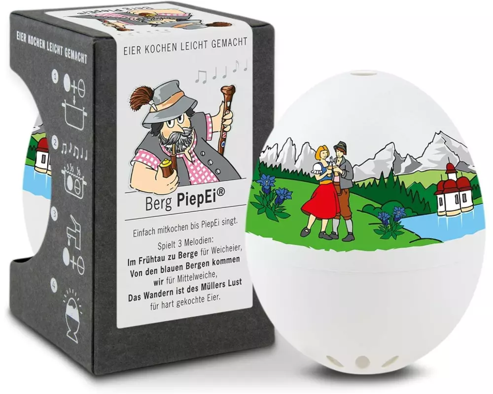 PiepEi Küchentimer Singende Eieruhr Berg, Weiss / Grün