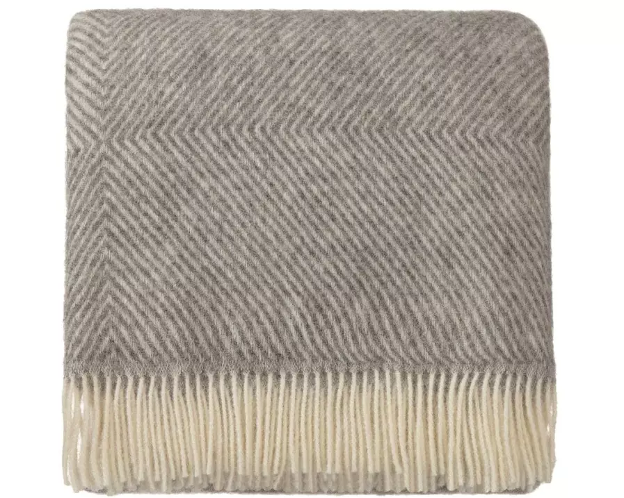 Urbanara Wolldecke Gotland Grau 200 x 200 cm