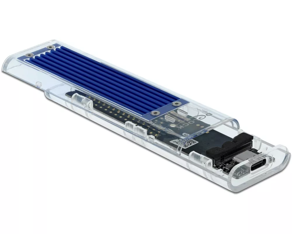 Delock Externes Gehäuse USB3.1 Typ-C – NVME SSD M.2, Transparent