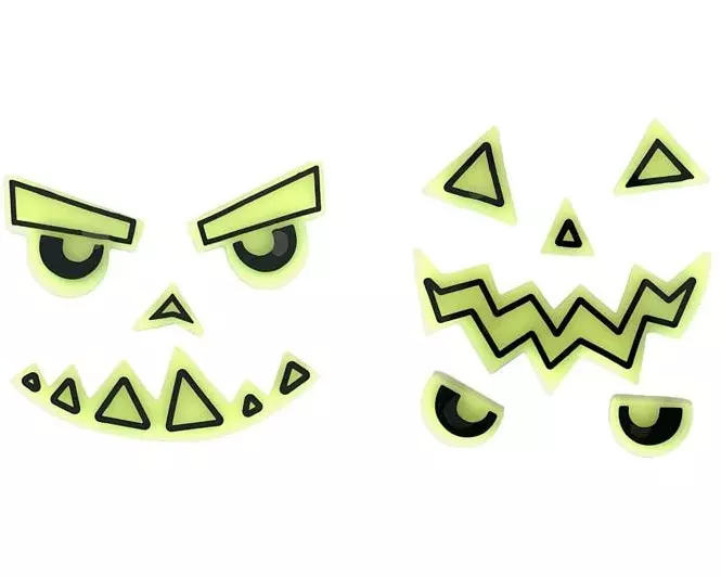 Partydeco Gel-Aufkleber für Kürbis, leuchtend, 2 Stück