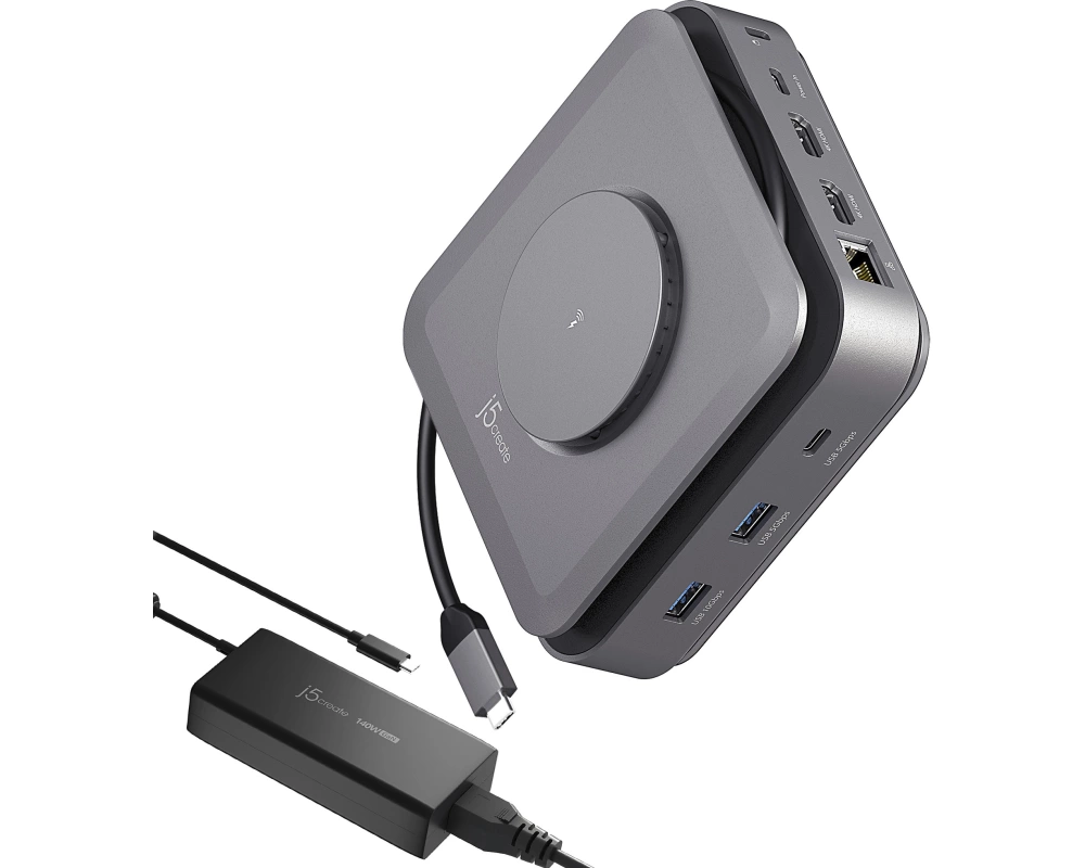 j5create JCD3199P-EN laptop dock/port replicator Kabelgebunden USB 3.2 Gen 2 (3.1 Gen 2) Type-C Grau