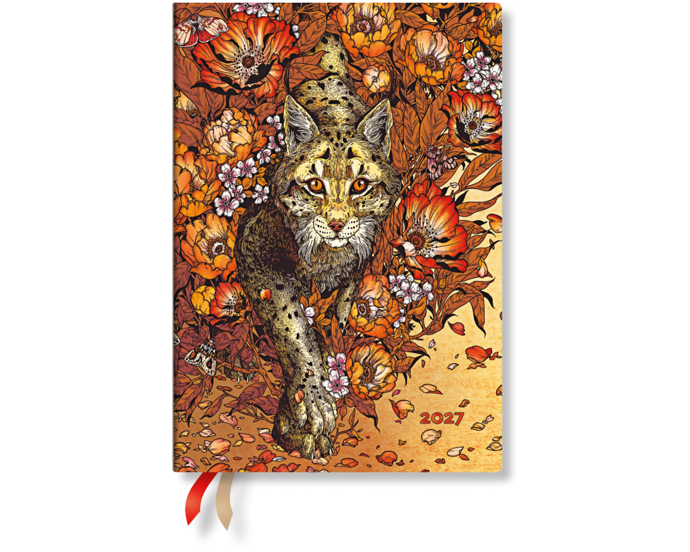 PAPERBLANKS Agenda Luchs 2027 FD1858-3 1W/2S HOR Midi SC DE 13x18cm