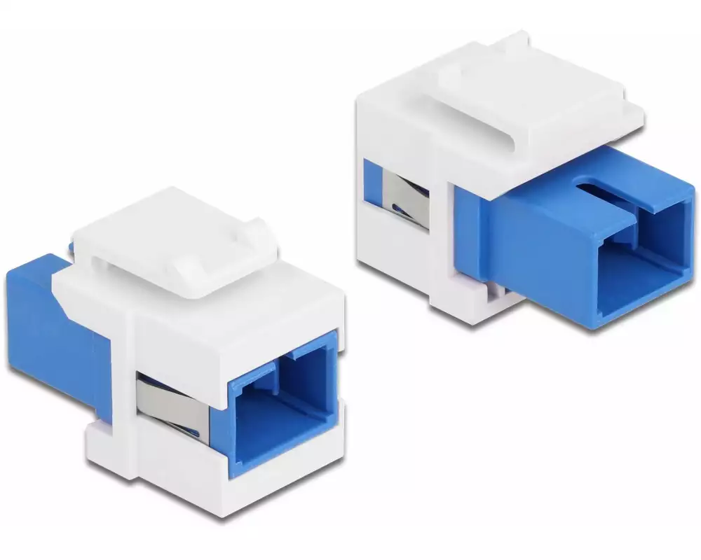 Delock Keystone-Modul SC Buchse zu SC Buchse Blau / Weiss