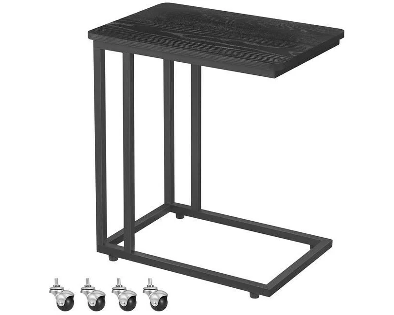 VASAGLE Beistelltisch mit Rollen 35 x 60 cm, Schwarz