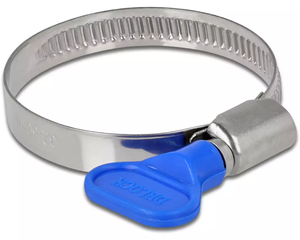 Delock Schlauchschellen-Set 32-50 mm, Blau 10 Stück