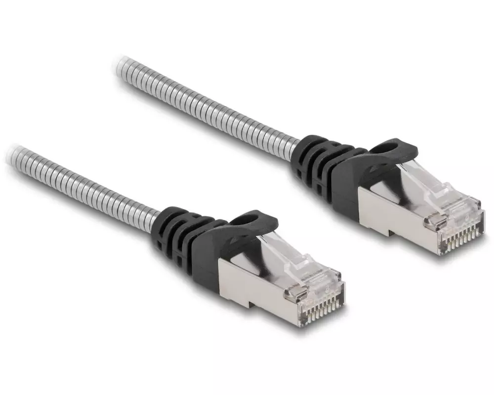 Delock Patchkabel mit Metallmantel Cat 6A, U/FTP, 2 m, Silber