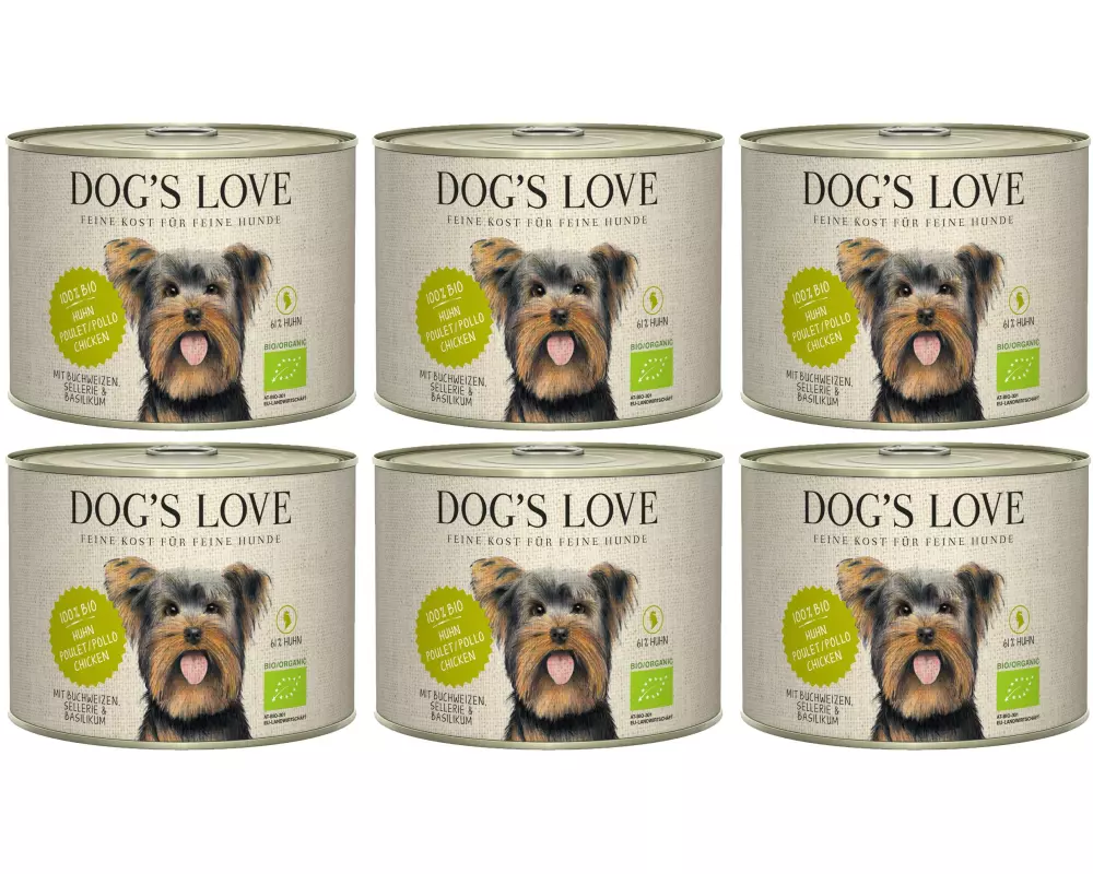 Dog's Love Nassfutter BIO Adult Huhn, 6 x 200 g