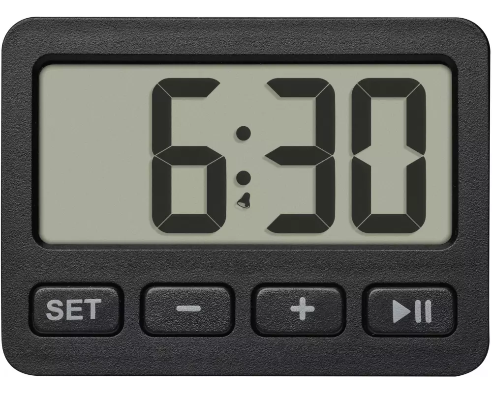 TFA Dostmann Digitalwecker mit Timer Schwarz