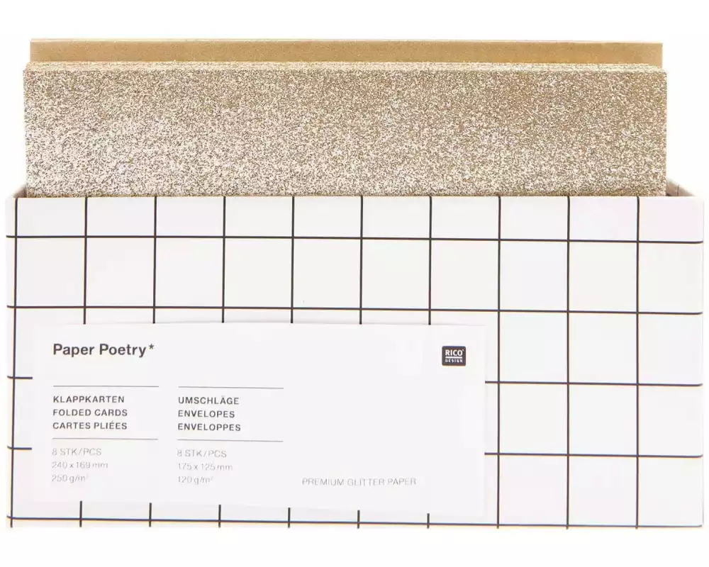 Rico Design Kartenset Glitter Gold
