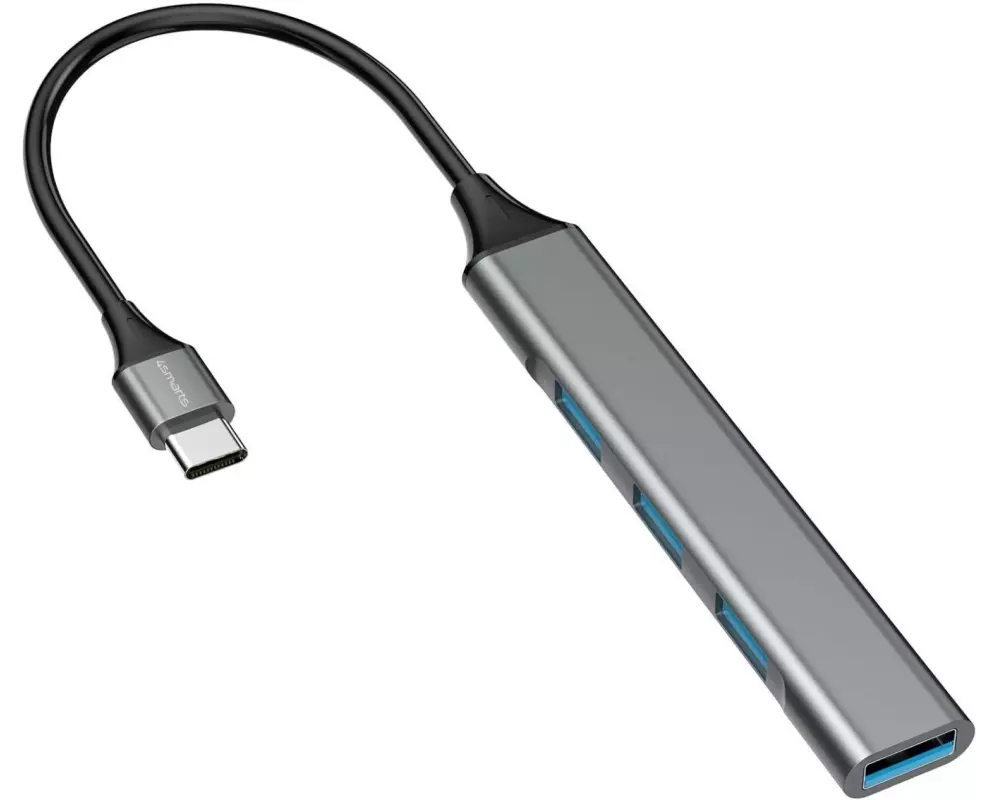 4smarts USB-Hub 4in1 Compact Hub USB-C – USB-A 2.0/USB-A 3.0
