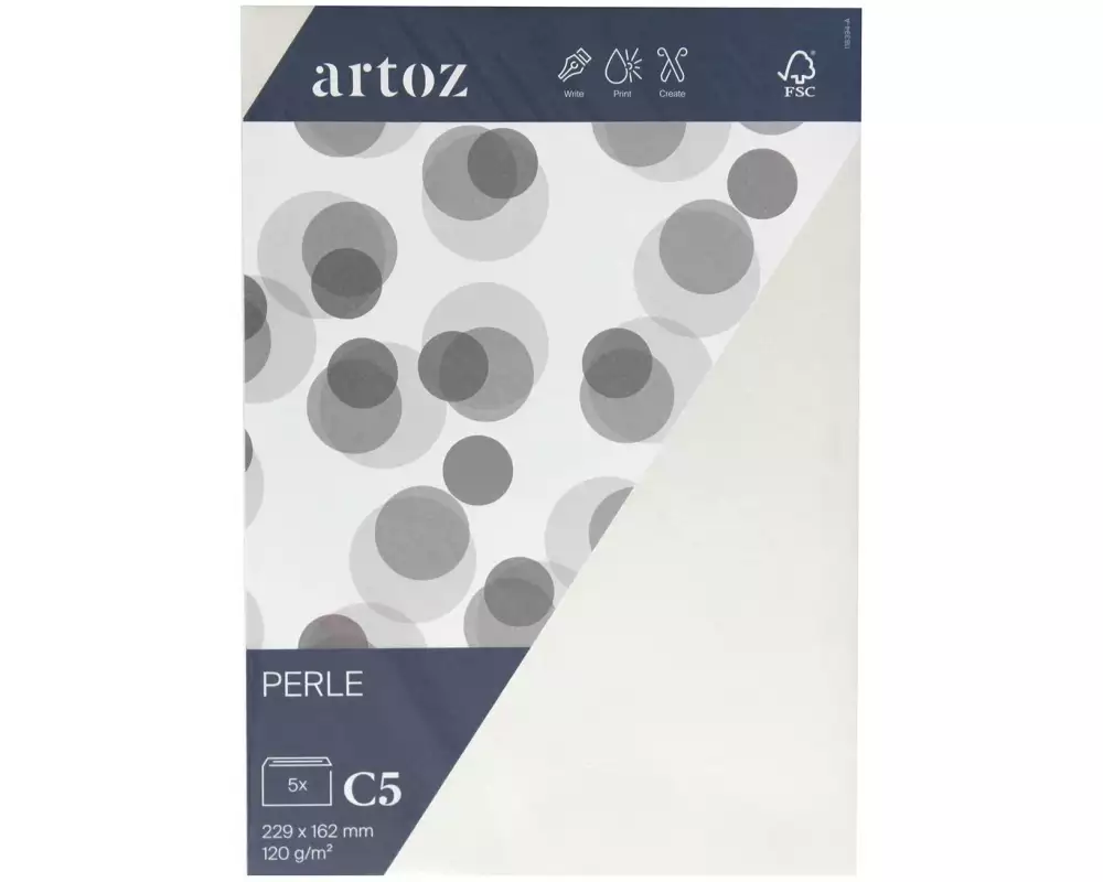 Artoz Couvert Perle C5, 5 Stück, Weiss