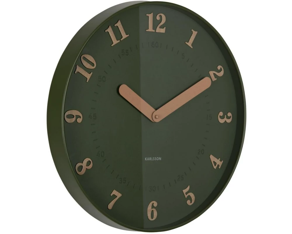 KARLSSON Wanduhr Amena 40 cm, Luxury Green
